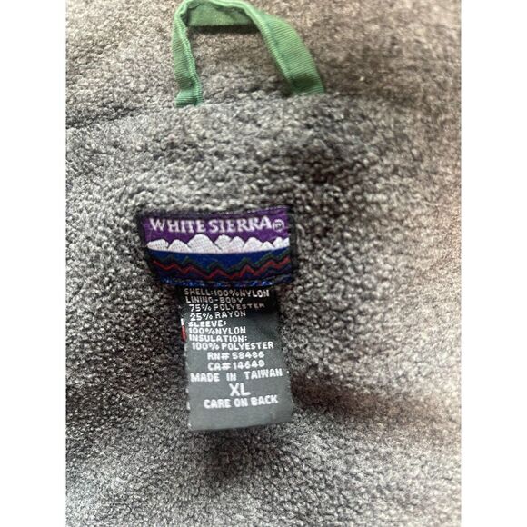 Vintage White Sierra Jacket XL Black Zip Fleece Lined Logo Pockets Bomber Rain - Picture 7 of 7